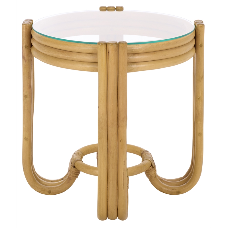 Safavieh Bilian Round Rattan Accent Table in Natural