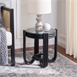 Safavieh Bilian Round Rattan Accent Table in Black