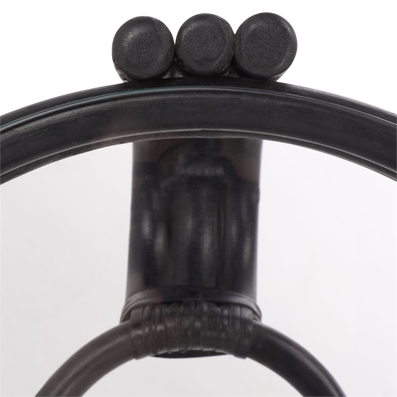Safavieh Bilian Round Rattan Accent Table in Black