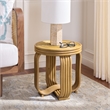 Safavieh Asleesh Round Rattan Accent Table in Natural