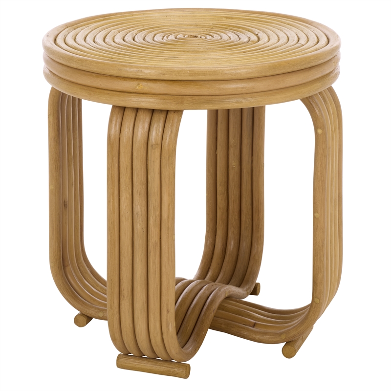 Safavieh Asleesh Round Rattan Accent Table in Natural