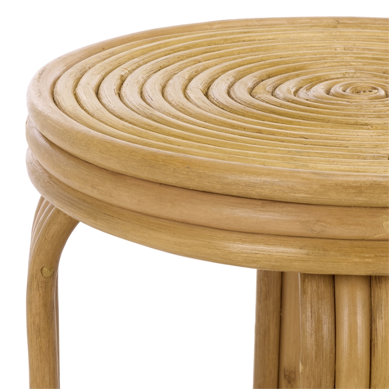 Safavieh Asleesh Round Rattan Accent Table in Natural