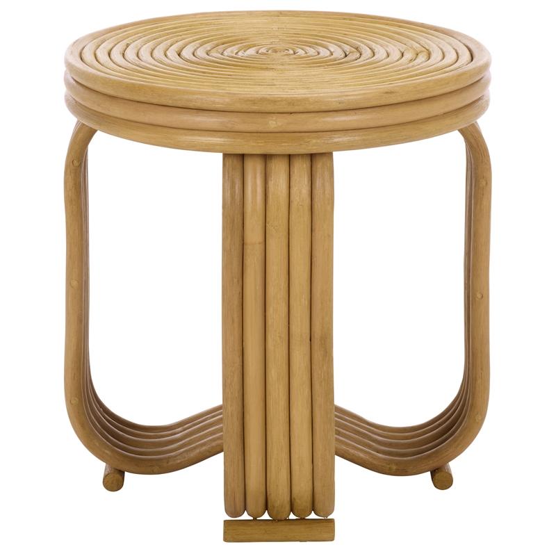 Safavieh Asleesh Round Rattan Accent Table in Natural
