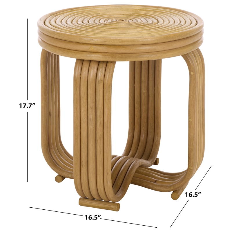 Safavieh Asleesh Round Rattan Accent Table in Natural