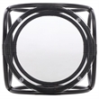 Safavieh Alesha Round Rattan Accent Table in Black / Glass