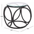 Safavieh Alesha Round Rattan Accent Table in Black / Glass
