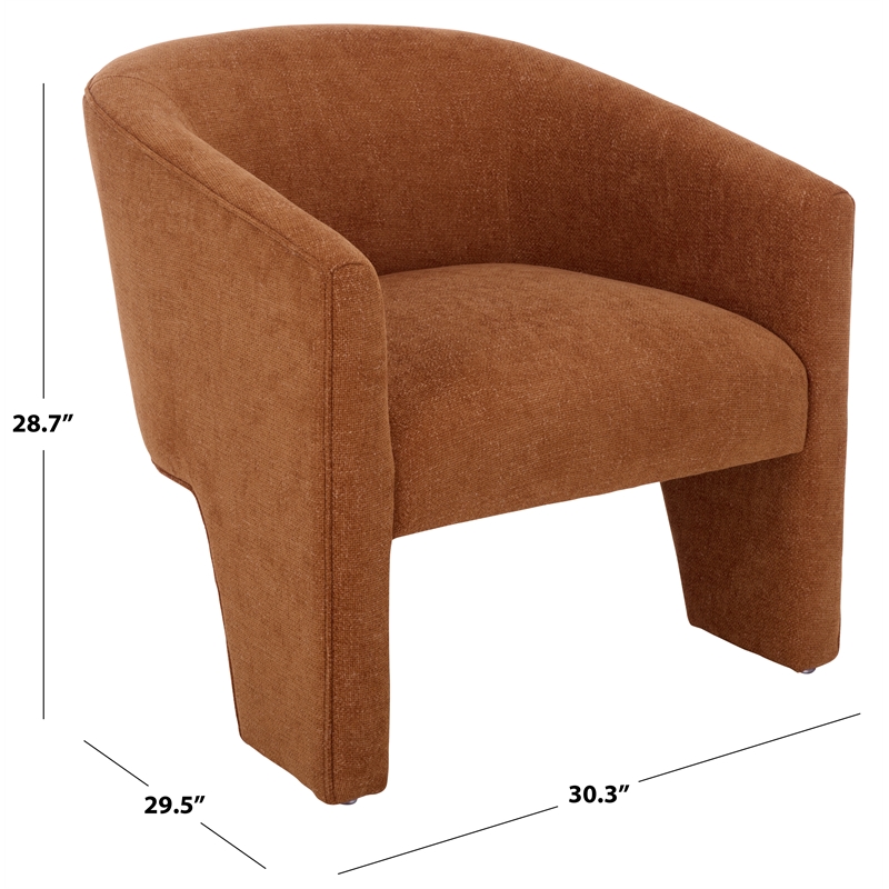Safavieh Lahela Wood Accent Chair in Terracotta