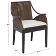 Safavieh Norita Wood Arm Chair in Brown / Ivory