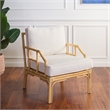 Safavieh Kazumi Rattan / Fabric Accent Chair w/ Cushion in White / Natural