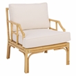 Safavieh Kazumi Rattan / Fabric Accent Chair w/ Cushion in White / Natural