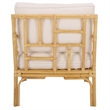 Safavieh Kazumi Rattan / Fabric Accent Chair w/ Cushion in White / Natural