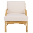 Safavieh Kazumi Rattan / Fabric Accent Chair w/ Cushion in White / Natural