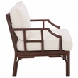 Safavieh Kazumi Rattan / Fabric Accent Chair w/ Cushion in White / Chocolate