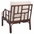 Safavieh Kazumi Rattan / Fabric Accent Chair w/ Cushion in White / Chocolate