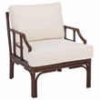 Safavieh Kazumi Rattan / Fabric Accent Chair w/ Cushion in White / Chocolate