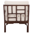 Safavieh Kazumi Rattan / Fabric Accent Chair w/ Cushion in White / Chocolate