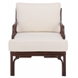 Safavieh Kazumi Rattan / Fabric Accent Chair w/ Cushion in White / Chocolate