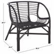 Safavieh Valeriya Woven Rattan Arm Chair in Black