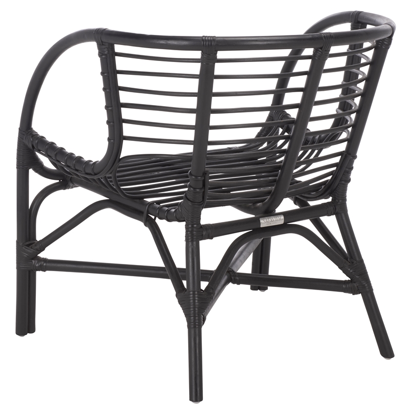 Safavieh Valeriya Woven Rattan Arm Chair in Black