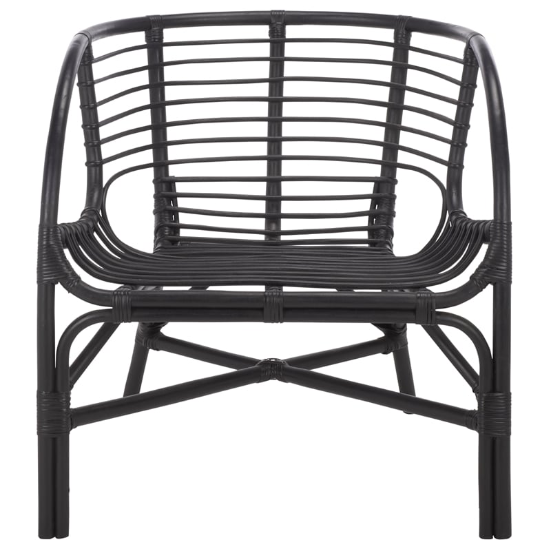 Safavieh Valeriya Woven Rattan Arm Chair in Black