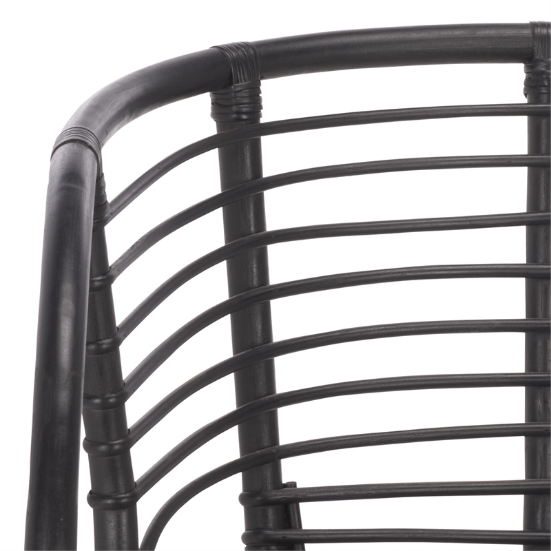 Safavieh Valeriya Woven Rattan Arm Chair in Black