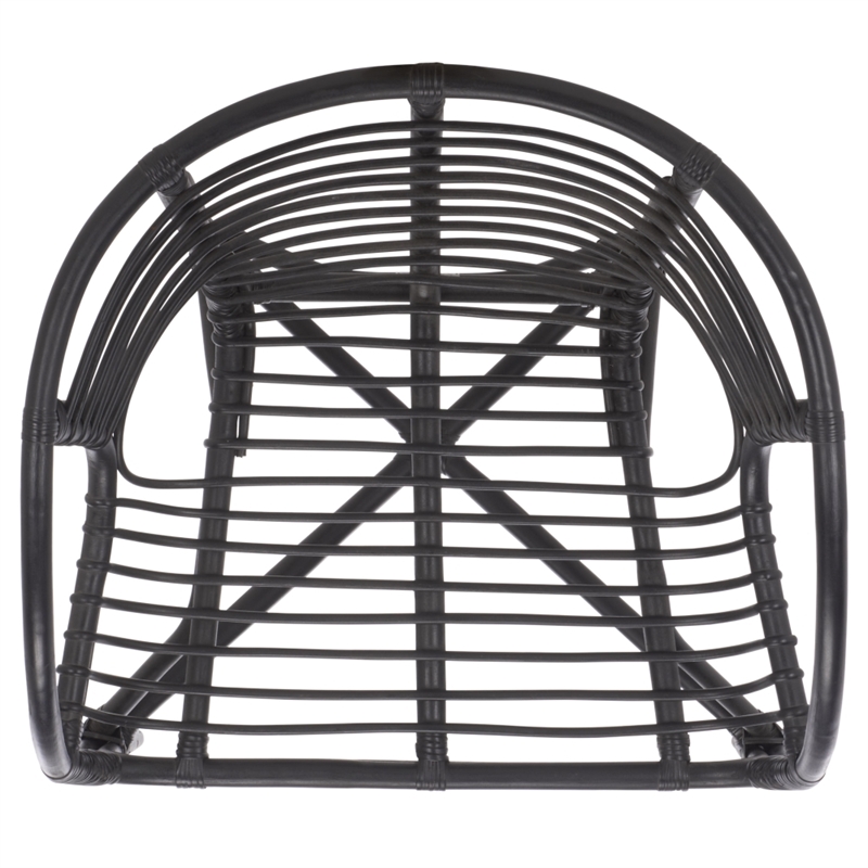 Safavieh Valeriya Woven Rattan Arm Chair in Black