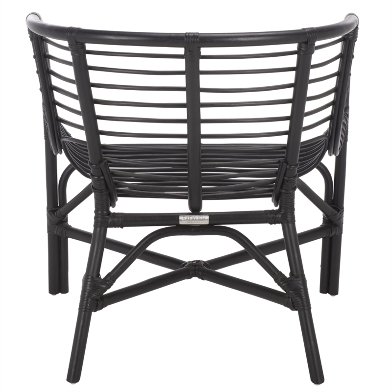 Safavieh Valeriya Woven Rattan Arm Chair in Black