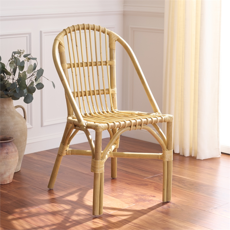 Safavieh Oksana Woven Rattan Arm Chair in Natural
