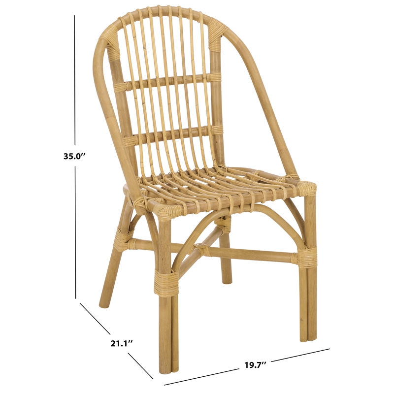 Safavieh Oksana Woven Rattan Arm Chair in Natural