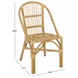Safavieh Oksana Woven Rattan Arm Chair in Natural