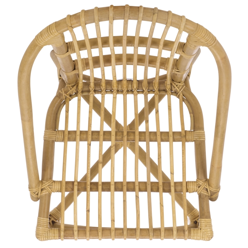 Safavieh Oksana Woven Rattan Arm Chair in Natural