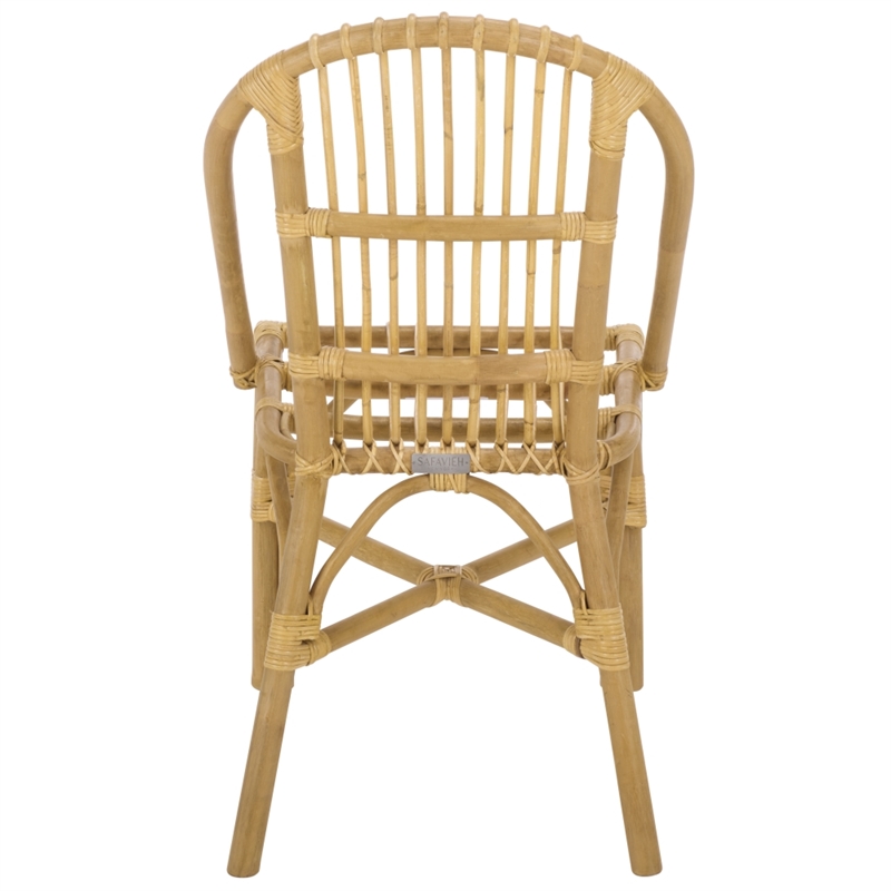 Safavieh Oksana Woven Rattan Arm Chair in Natural