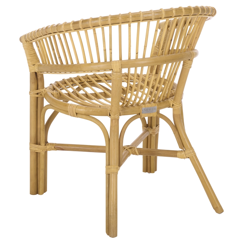 Safavieh Varvara Woven Rattan Arm Chair in Natural