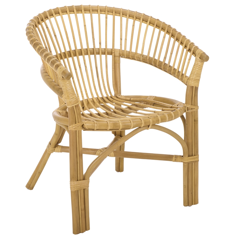 Safavieh Varvara Woven Rattan Arm Chair in Natural