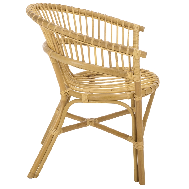 Safavieh Varvara Woven Rattan Arm Chair in Natural