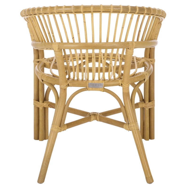 Safavieh Varvara Woven Rattan Arm Chair in Natural