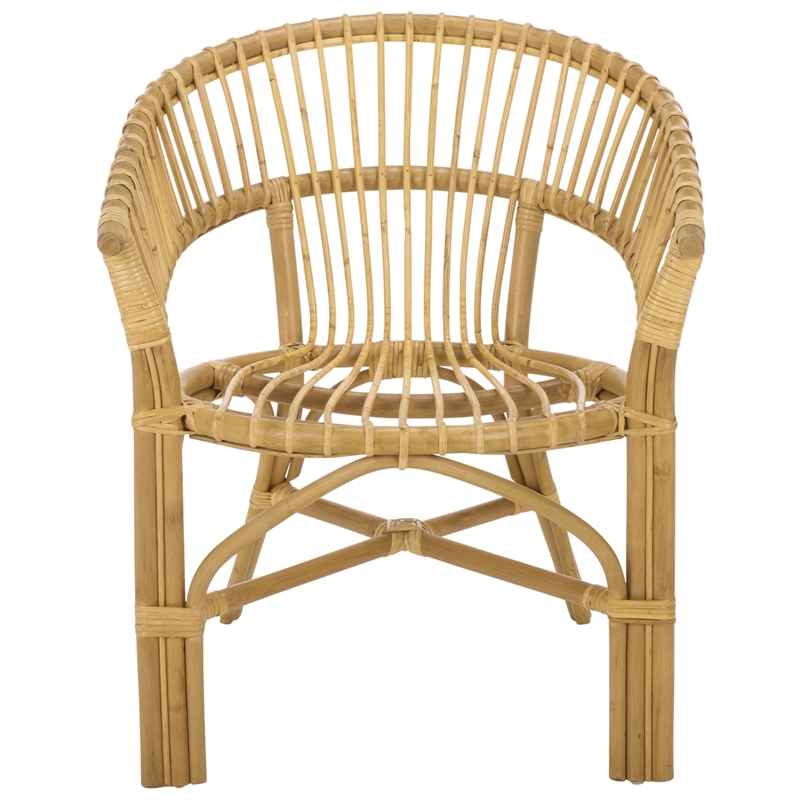Safavieh Varvara Woven Rattan Arm Chair in Natural