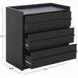 Safavieh Mishi 3 Drawer Wood Chest in Black