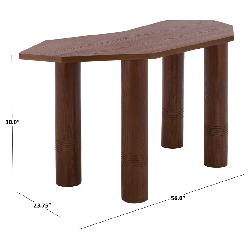 Safavieh Omoni Wood Console Table in Walnut