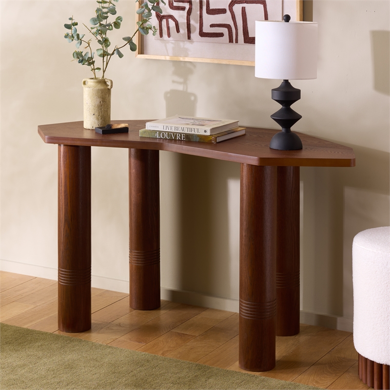 Safavieh Omoni Wood Console Table in Walnut