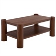 Safavieh Camoni 1 Shelf Wood Coffee Table in Walnut