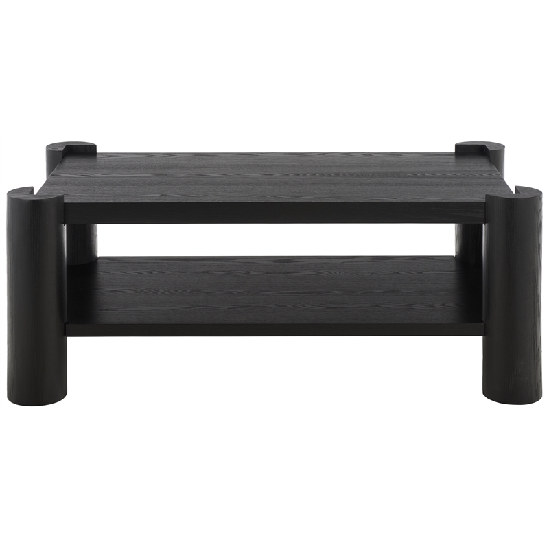 Safavieh Camoni 1 Shelf Wood Coffee Table in Black