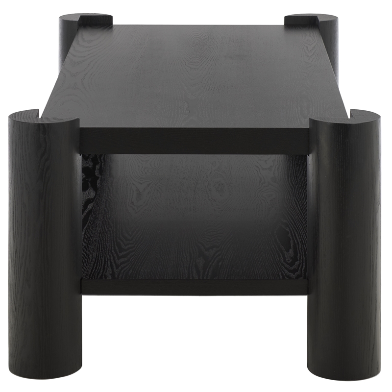 Safavieh Camoni 1 Shelf Wood Coffee Table in Black