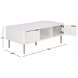 Safavieh Hilsa Wood and Metal Coffee Table in White / Gold