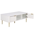 Safavieh Hilsa Wood and Metal Coffee Table in White / Gold
