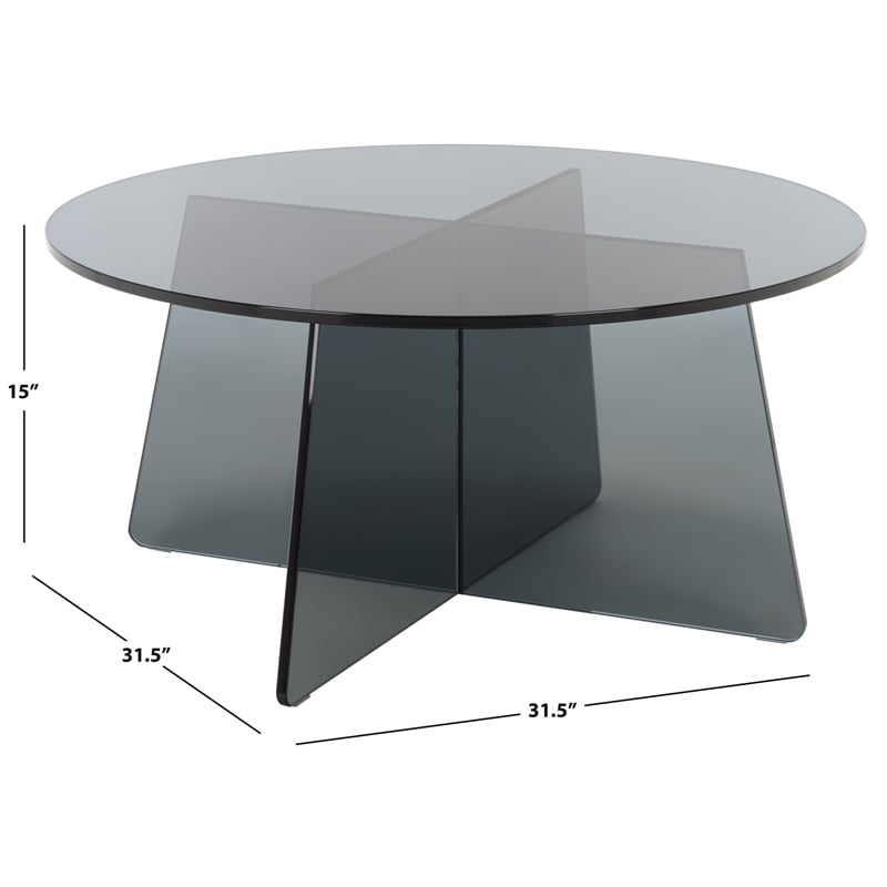 Safavieh Latika Tinted Glass Coffee Table in Gray