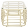 Safavieh Lidiya Rattan Coffee Table  in White / Glass