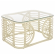 Safavieh Lidiya Rattan Coffee Table  in White / Glass