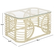 Safavieh Lidiya Rattan Coffee Table  in White / Glass