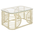 Safavieh Lidiya Rattan Coffee Table  in White / Glass